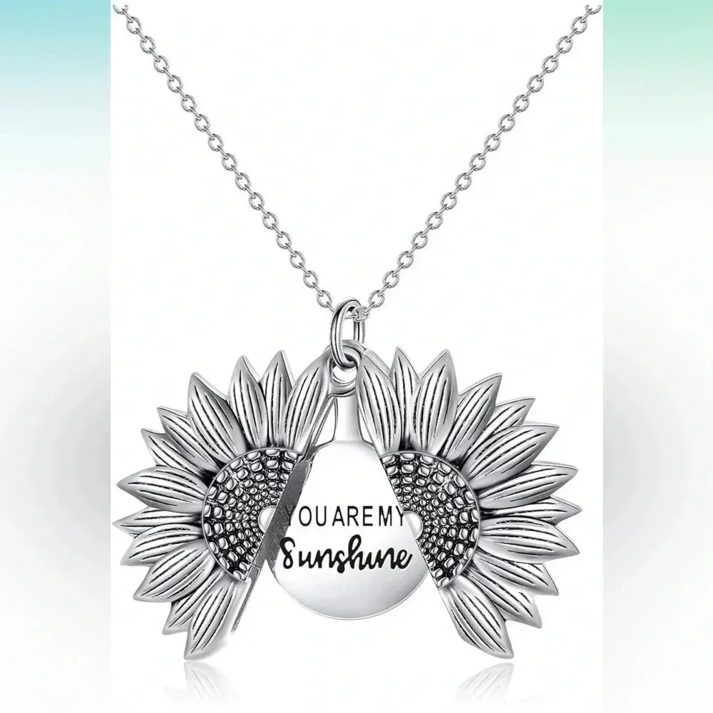 1 LEFT! You Are My Sunshine Silver Plated Necklace